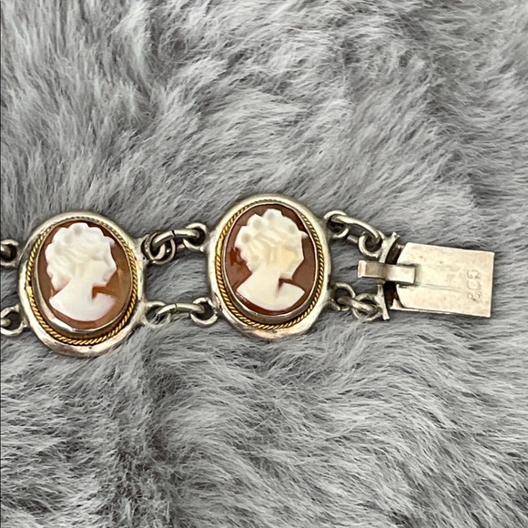 Vintage Elegant Cameo Bracelet in Silver 800 Links - Picture 11 of 14